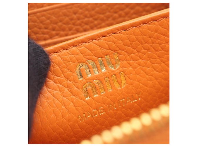 Monedero de piel naranja Miu Miu - vista 4