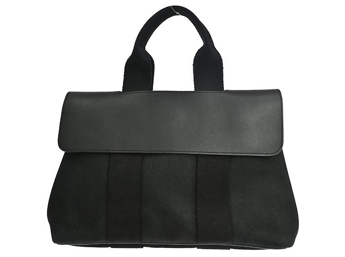 Hermès Hermes Valparaiso Toile and Leather PM Nero - vista 2