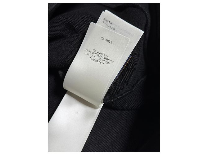 Louis Vuitton Felpa Nera con Patch Ricamata e Cristalli Nero - vista 12