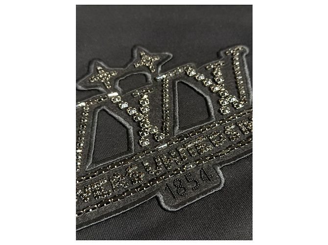 Louis Vuitton Felpa Nera con Patch Ricamata e Cristalli Nero - vista 5