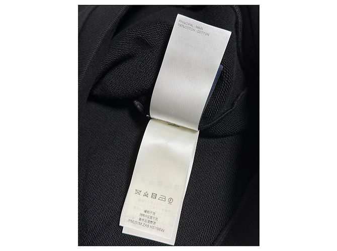 Louis Vuitton Felpa Nera con Patch Ricamata e Cristalli Nero - vista 8