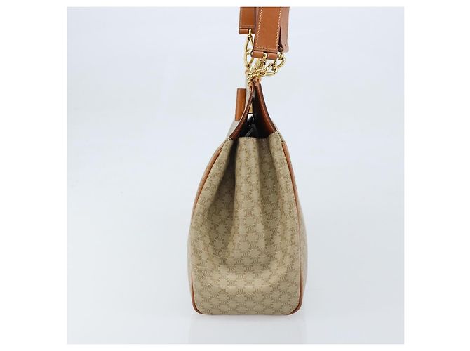Céline Celine Vintage Macadam Shopper Coated Canvas Medium Beige - view 5