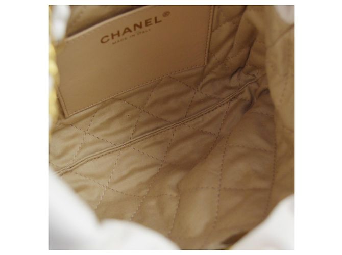Chanel 22 Chain Hobo Quilted Shaded Calfskin Mini Bianco - vista 7