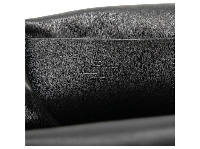 Borsa Tote in pelle nera con logo Valentino VLTN Nero - vista 5