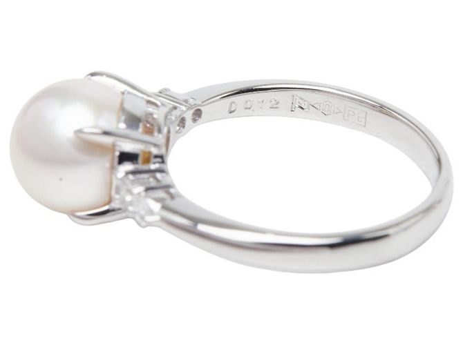 Anello Seiko Perla Pt900 Platino Akoya Diamante - vista 6