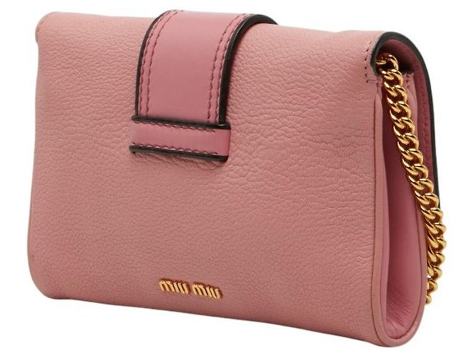 Borsa a tracolla Miu Miu Madras con catena Rosa - vista 2