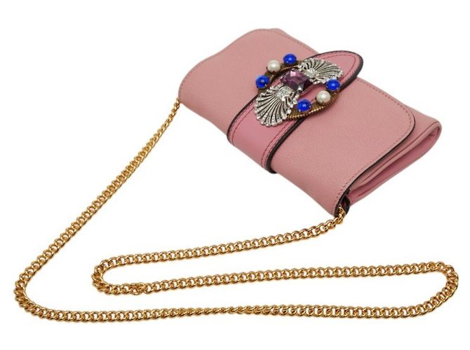 Borsa a tracolla Miu Miu Madras con catena Rosa - vista 6