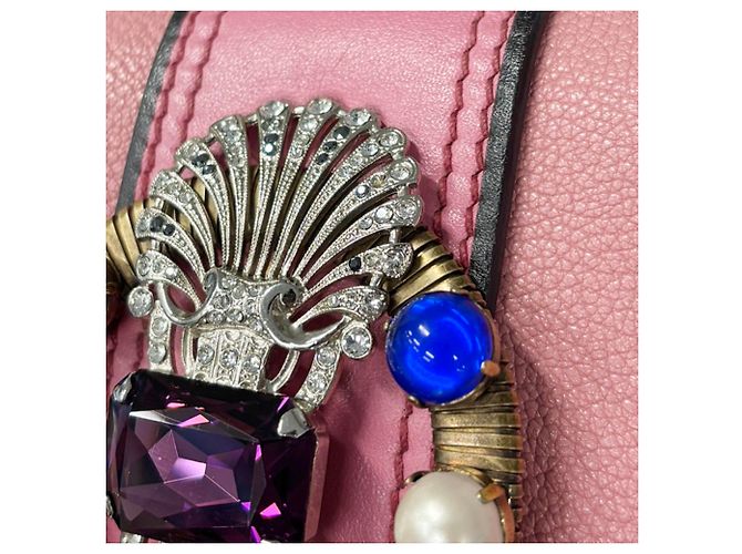 Borsa a tracolla Miu Miu Madras con catena Rosa - vista 7