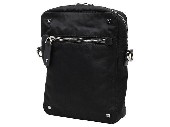 Borsa a tracolla con borchie Valentino Logo Nero - vista 2