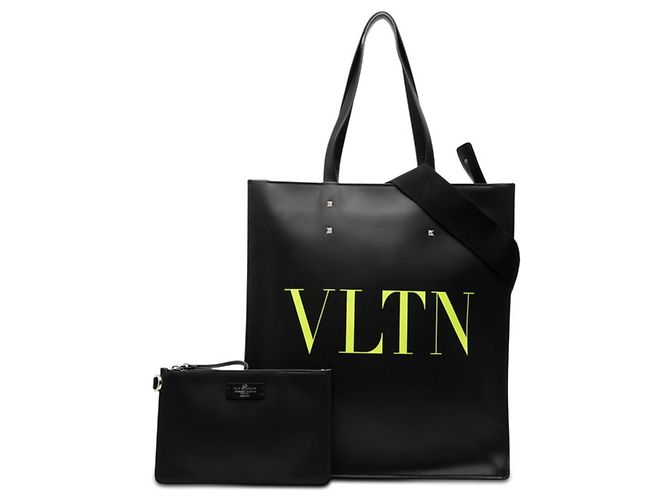 Borsa Tote con borchie e stampa logo Valentino Nero - vista 6