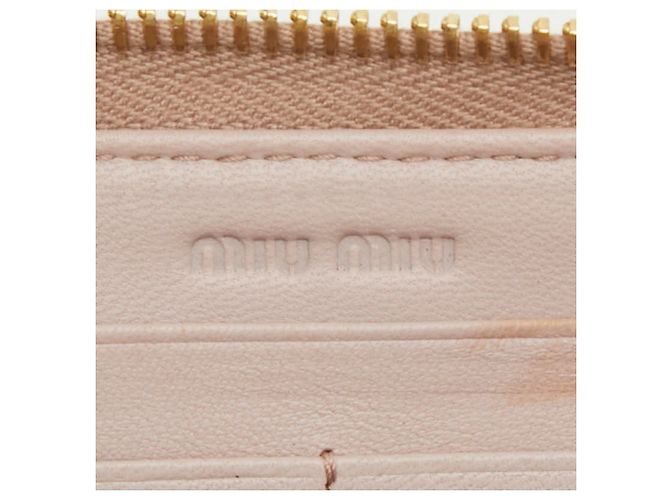Cartera larga con cremallera redonda Miu Miu Matelassé Rosa - vista 12