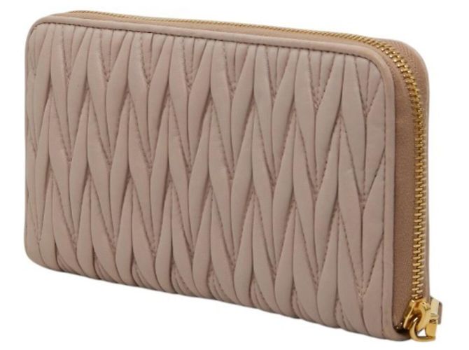 Cartera larga con cremallera redonda Miu Miu Matelassé Rosa - vista 2