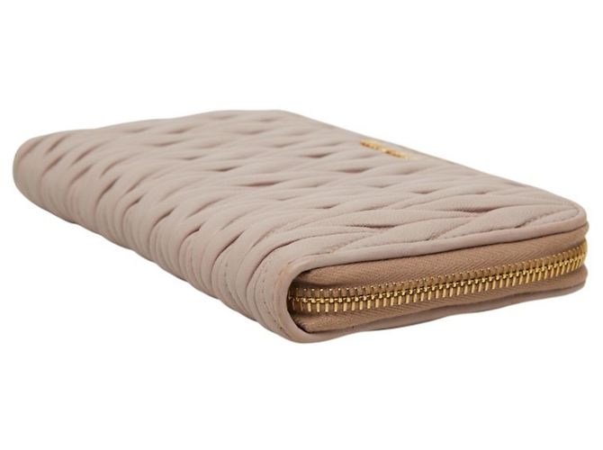 Cartera larga con cremallera redonda Miu Miu Matelassé Rosa - vista 4
