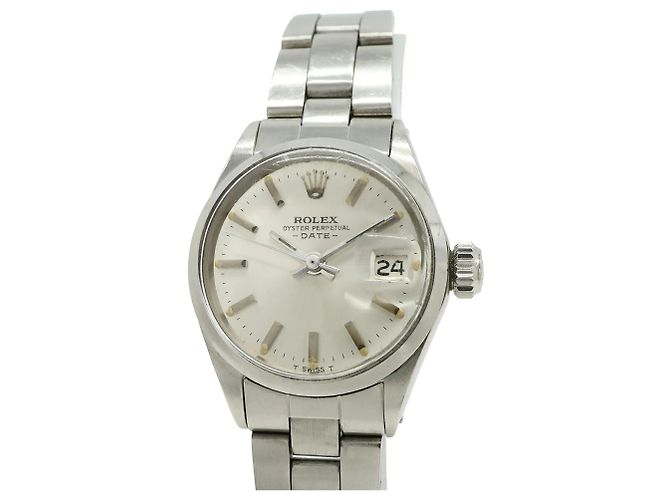 Orologio Rolex Oyster Perpetual Date Quadrante Argento Donna - vista 5