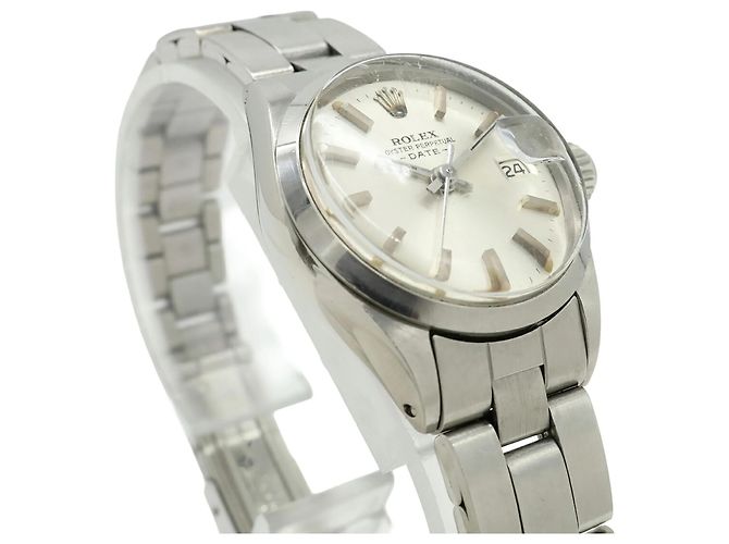 Orologio Rolex Oyster Perpetual Date Quadrante Argento Donna - vista 6
