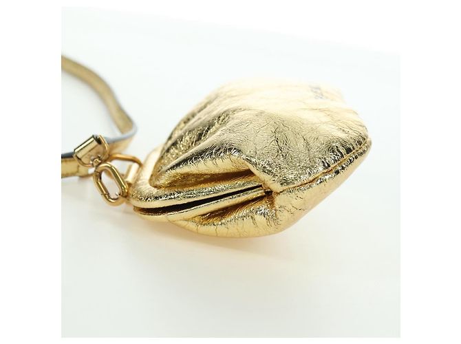 Balenciaga Cloud Clutch Leather XS D'oro - vista 3