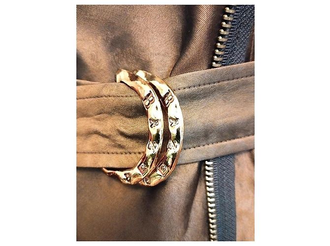 Christian Lacroix Chaqueta de Satén Bronce con Cinturón Castaño - vista 4