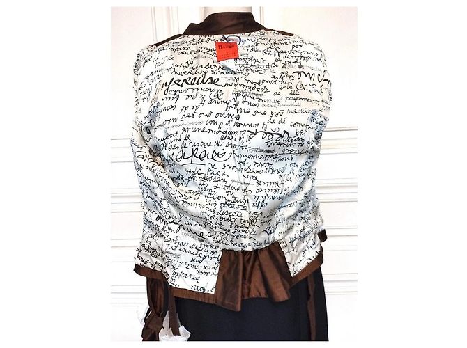 Christian Lacroix Chaqueta de Satén Bronce con Cinturón Castaño - vista 7