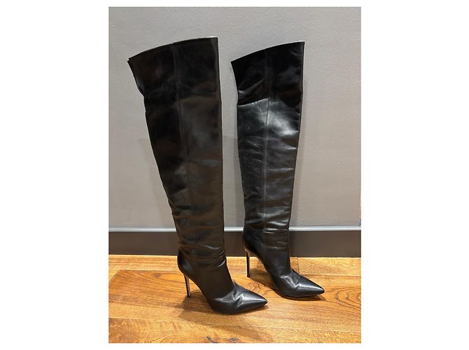 Gianvito Rossi Botas Over-the-Knee de Cuero Negro - vista 2