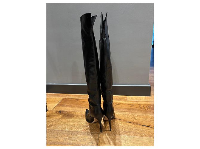 Gianvito Rossi Botas Over-the-Knee de Cuero Negro - vista 5