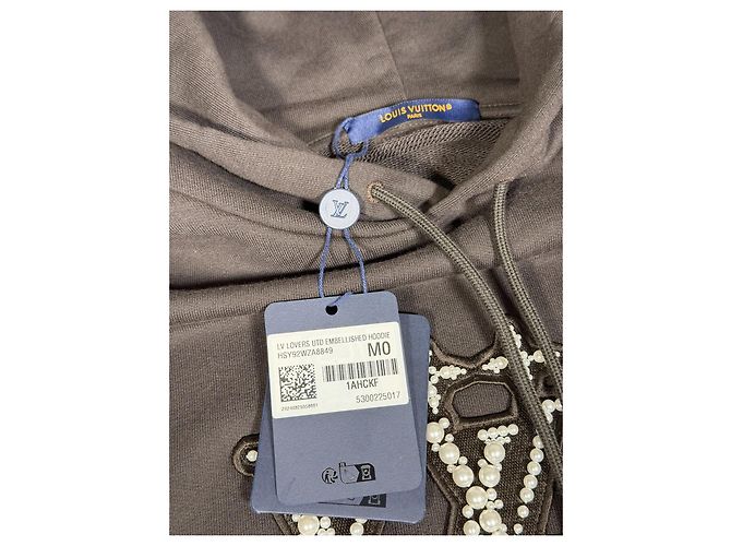 Louis Vuitton Brown Embroidered Bead Patch Hoodie Size M - view 2