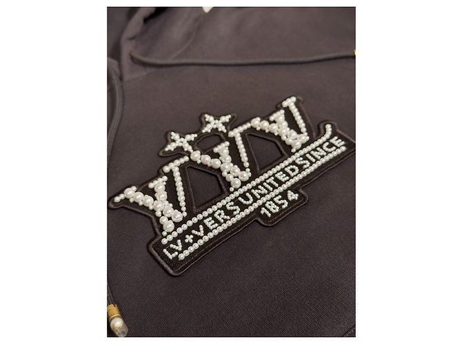 Louis Vuitton Brown Embroidered Bead Patch Hoodie Size M - view 5