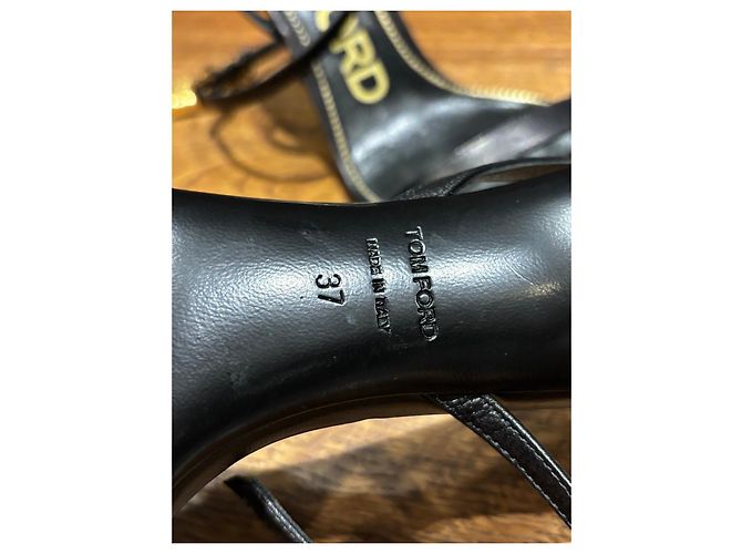 Tom Ford Sandali Padlock in pelle nera Nero - vista 3