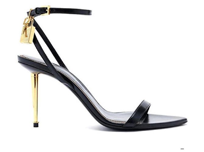 Tom Ford Sandali Padlock in pelle nera Nero - vista 6