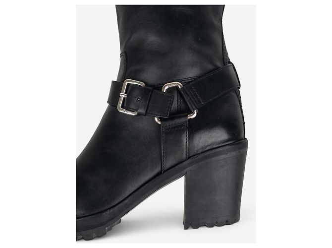 Botas Biker Cowboy com fivelas e arnês Prada dos anos 2000, cano alto Preto - vista 8