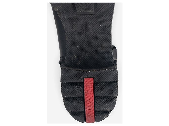 Botas Biker Prada 2000s Hybrid Buckle Negro - vista 10