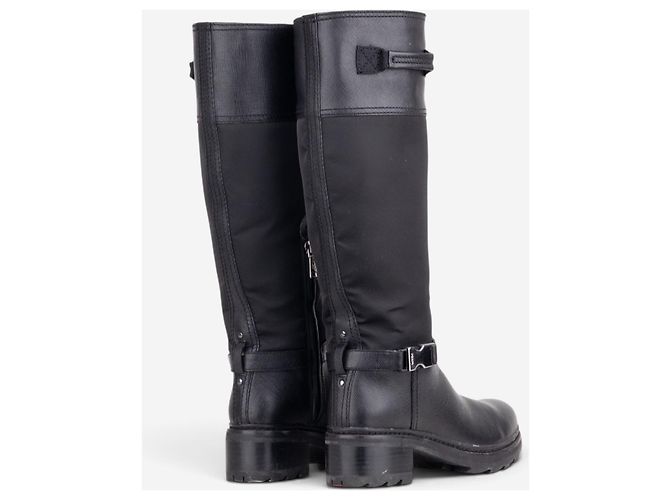 Botas Biker Prada 2000s Hybrid Buckle Negro - vista 2