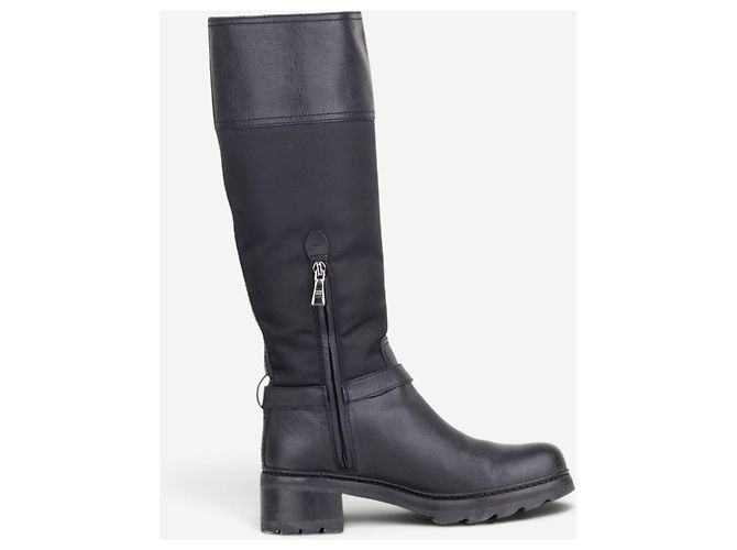 Botas Biker Prada 2000s Hybrid Buckle Negro - vista 4