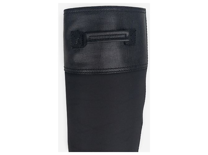 Botas Biker Prada 2000s Hybrid Buckle Negro - vista 9