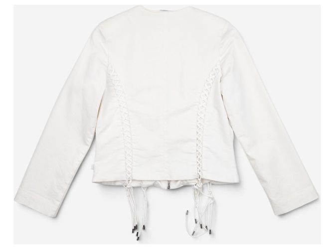Autre Marque Dior by Galliano AW02 Bondage Spitzenjacke Weiß - Ansicht 2