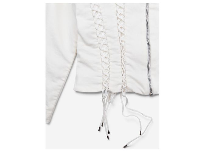 Autre Marque Dior by Galliano AW02 Bondage Spitzenjacke Weiß - Ansicht 4