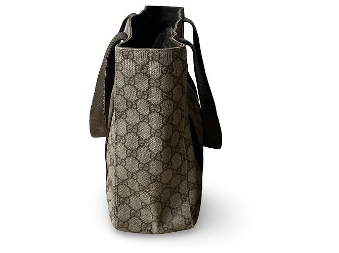Borsa Tote Gucci Supreme Monogramma GG Marrone Beige - vista 2