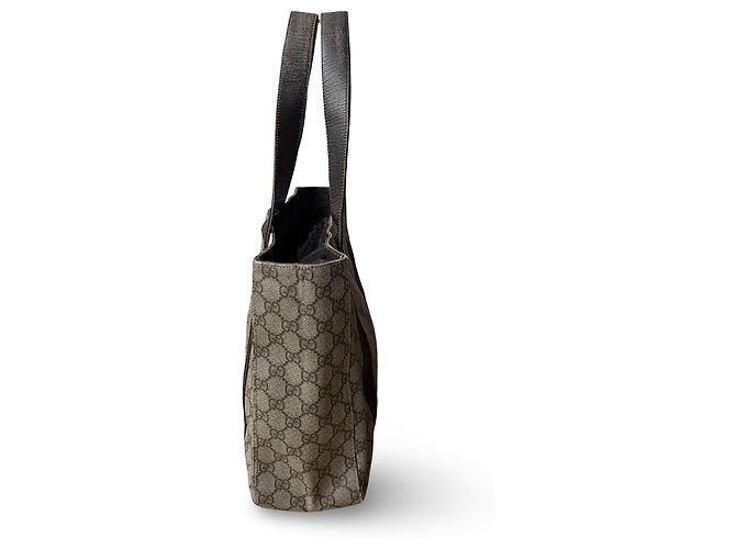 Borsa Tote Gucci Supreme Monogramma GG Marrone Beige - vista 3