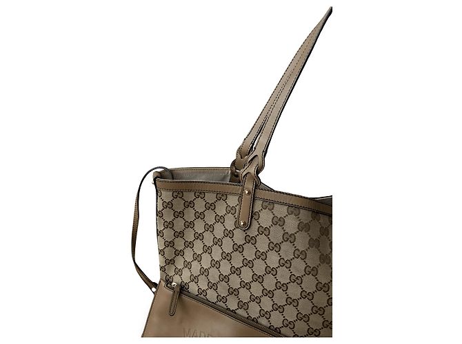 Borsa a tracolla Gucci Marrone Beige in Tela e Pelle - vista 2
