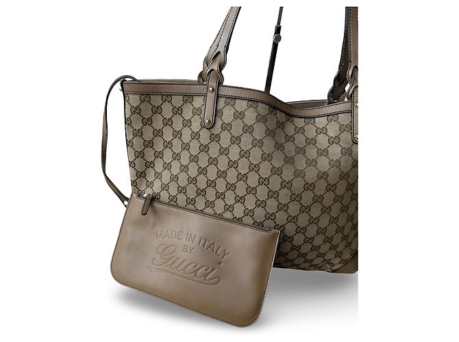 Borsa a tracolla Gucci Marrone Beige in Tela e Pelle - vista 3