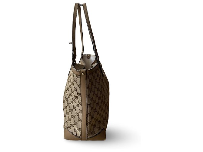 Borsa a tracolla Gucci Marrone Beige in Tela e Pelle - vista 4