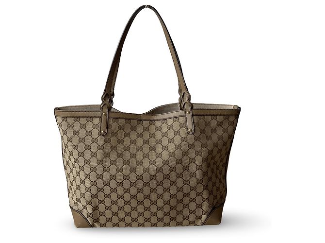 Borsa a tracolla Gucci Marrone Beige in Tela e Pelle - vista 5