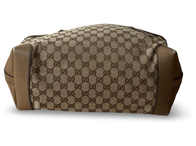 Borsa a tracolla Gucci Marrone Beige in Tela e Pelle - vista 8