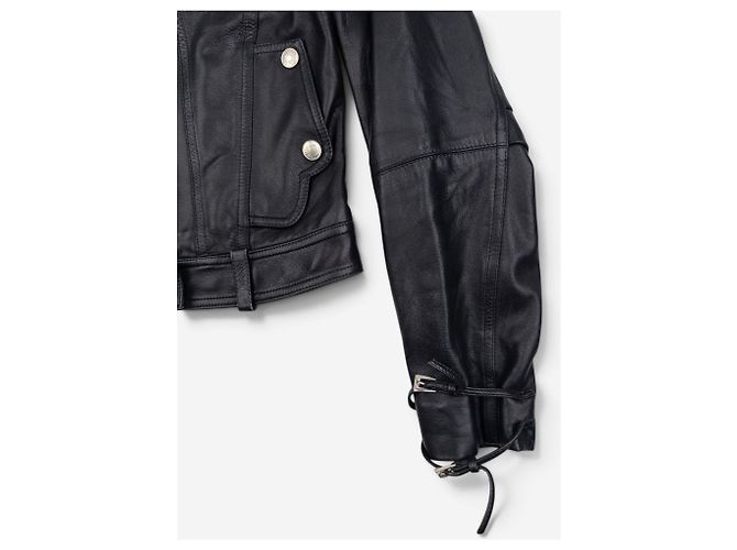 Autre Marque Dior by Galliano SS04 Bondage Punk Lederjacke Schwarz - Ansicht 4
