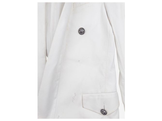 Balmain by Olivier Rousteing SS13 Militär Napoleon Leder-Blazer Jacke Weiß - Ansicht 5