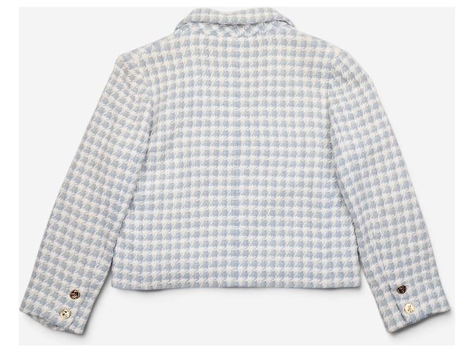 Chanel by Karl Lagerfeld AW87 Cropped Houndstooth Tweed Blazer Jacke - Ansicht 2