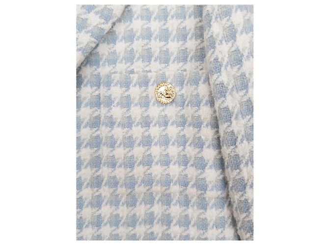 Chanel by Karl Lagerfeld AW87 Cropped Houndstooth Tweed Blazer Jacke - Ansicht 4