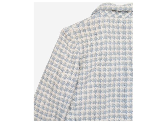 Chanel by Karl Lagerfeld AW87 Cropped Houndstooth Tweed Blazer Jacke - Ansicht 5