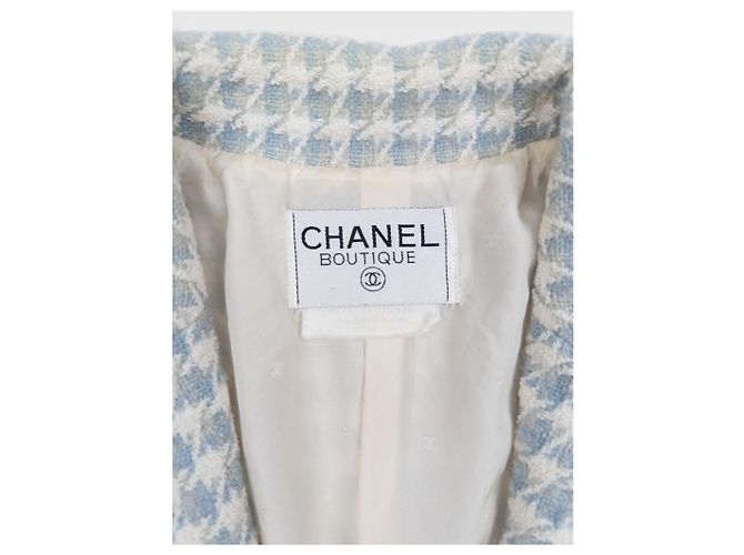 Chanel by Karl Lagerfeld AW87 Cropped Houndstooth Tweed Blazer Jacke - Ansicht 6