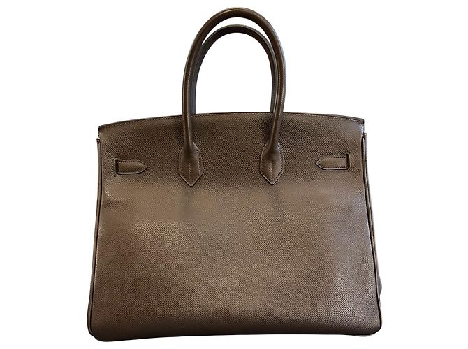 Hermès Borsa Hermes Birkin 35 2010, Pelle grana marrone - vista 4