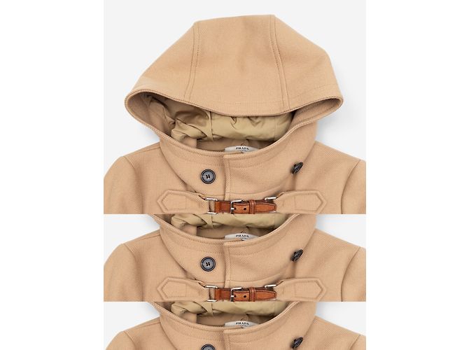 Prada Kurz-Dufflecoat Jacke aus den 2000ern Beige - Ansicht 3